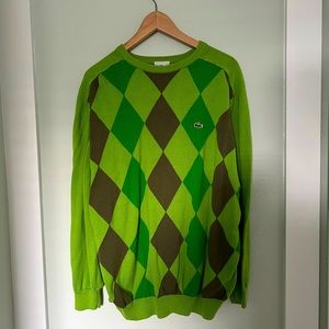Lacoste green argyle sweater